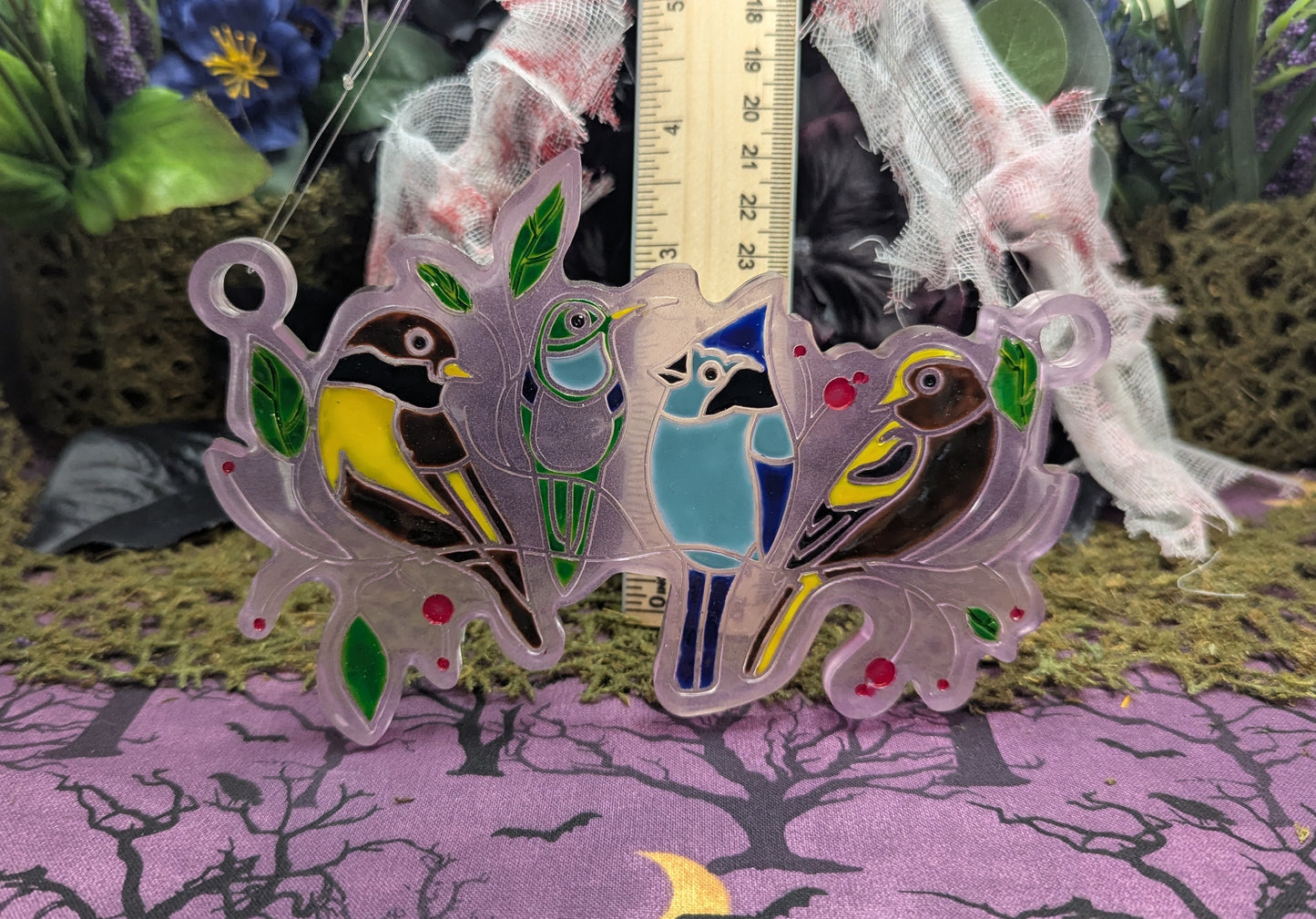 Four Little Bird Window Decor