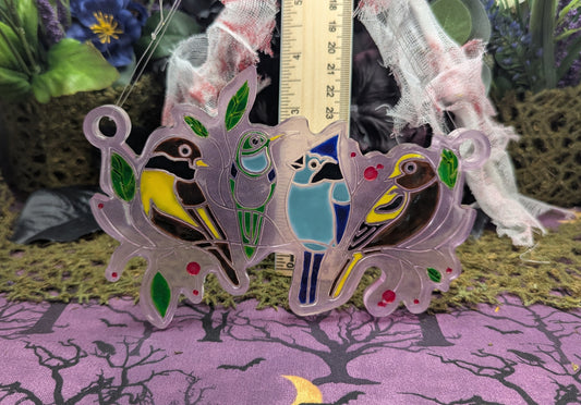 Four Little Bird Window Decor