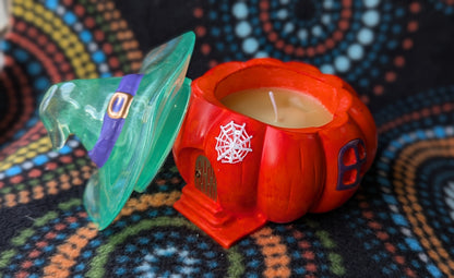 Pumpkin Witch Hut Candle Container