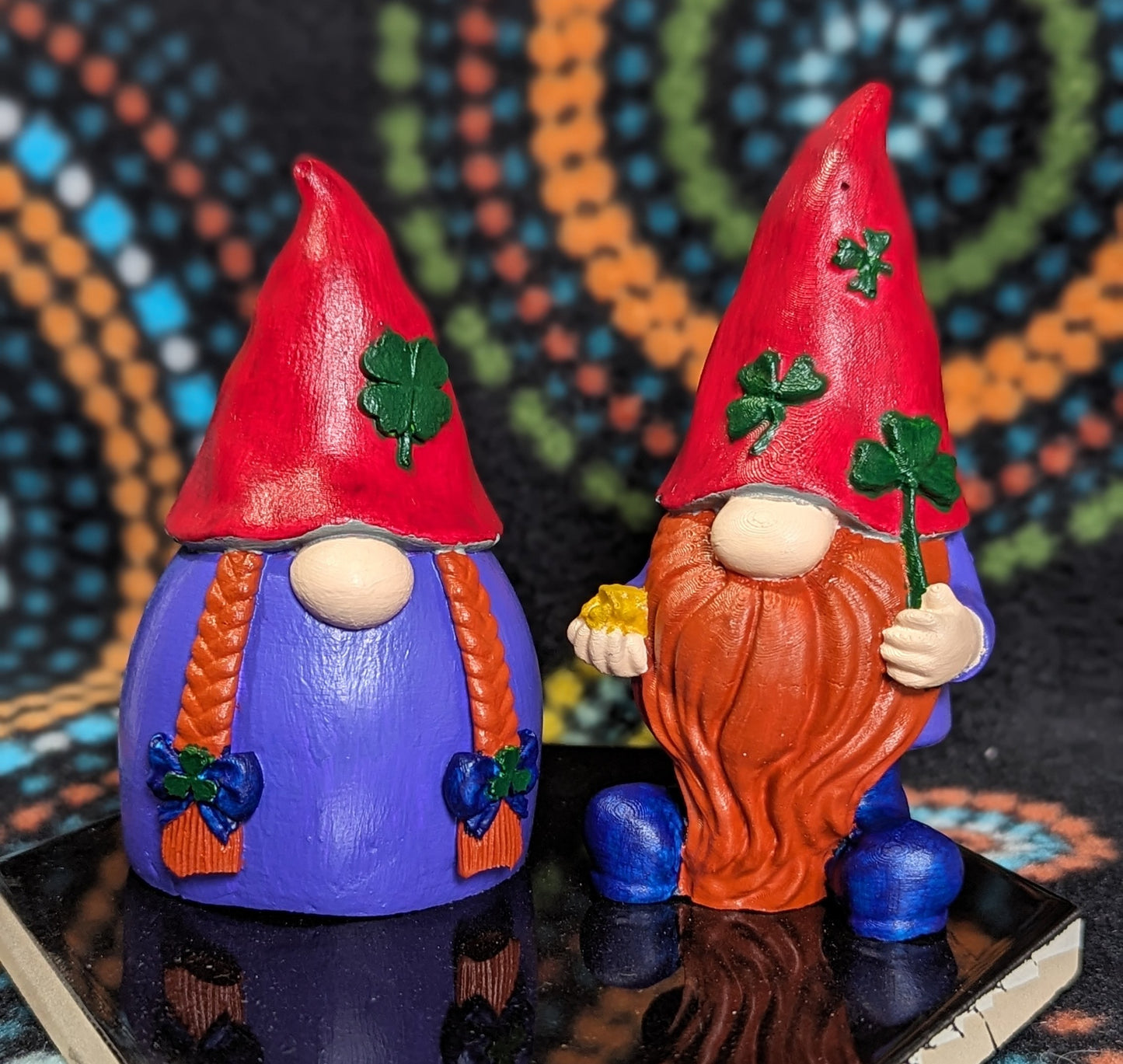 Ceramic Gnome Couple Hand Painted